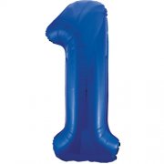 Large Blue Inflated Foil Number Balloons 34"