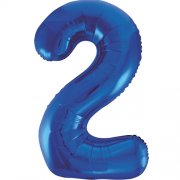 Large Blue Inflated Foil Number Balloons 34"