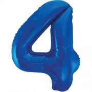 Large Blue Inflated Foil Number Balloons 34"