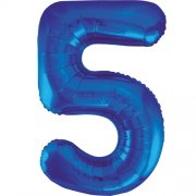 Large Blue Inflated Foil Number Balloons 34"