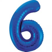 Large Blue Inflated Foil Number Balloons 34"