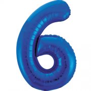 Large Blue Foil Number Balloons 34"