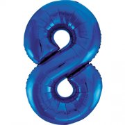 Large Blue Inflated Foil Number Balloons 34"