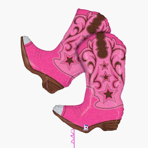 Pink Dancing Boots Foil Balloon