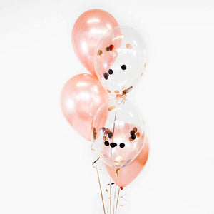 Bouquet of Latex + Confetti Balloons - Pick your colour