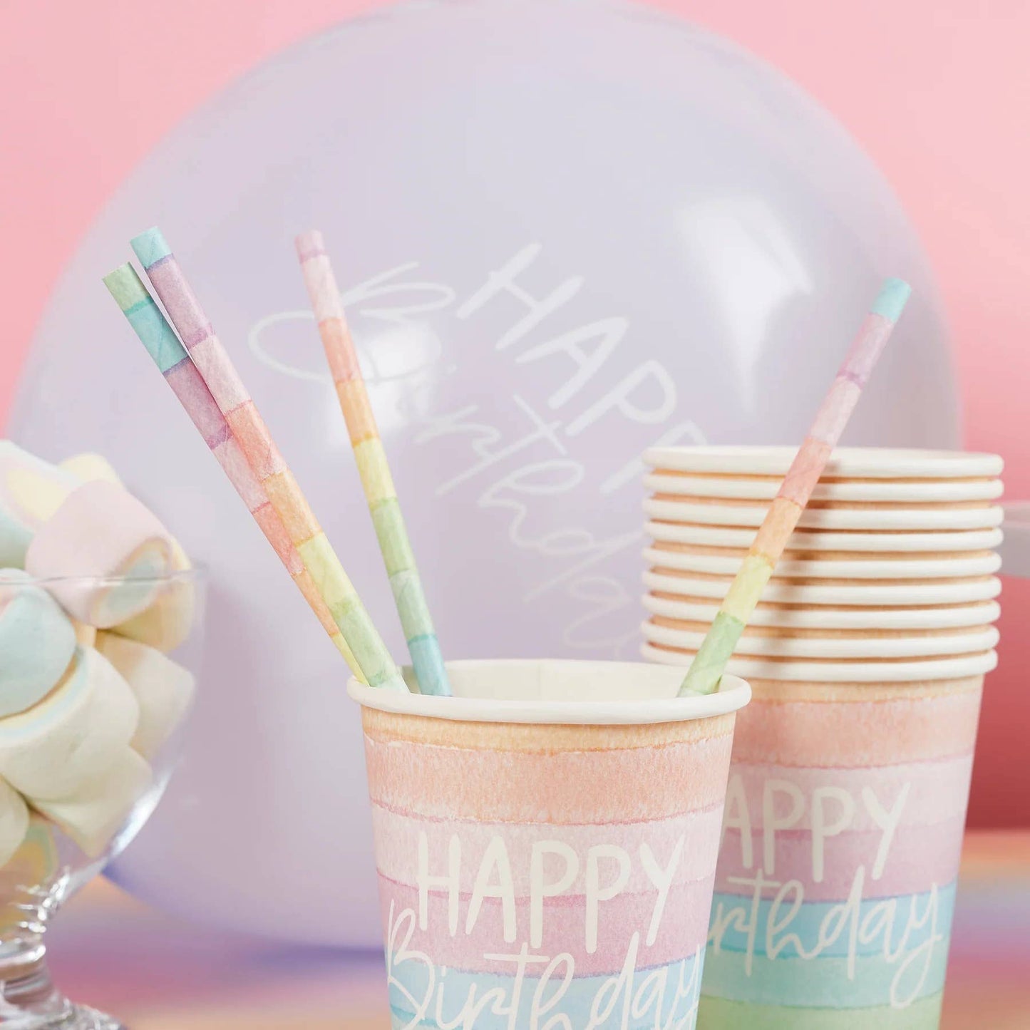 Eco Rainbow Paper Straws