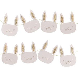 Gold Glitter Easter Bunny Bunting