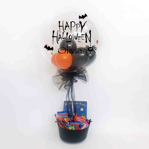 Personalised Halloween Balloon with Cauldron of Sweets