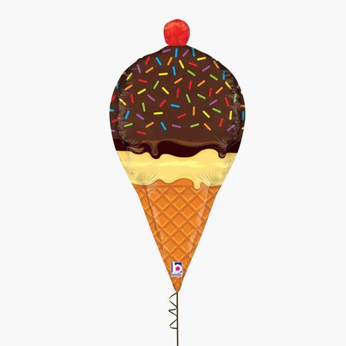 Dimensional Sprinkles Ice Cream Cone Foil Balloon