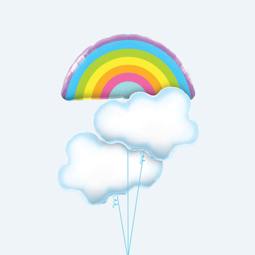 Rainbow and Clouds Balloon Bunch