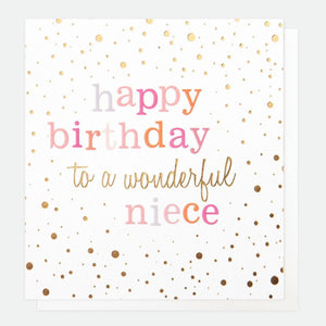 Gold Confetti Birthday Card For Niece