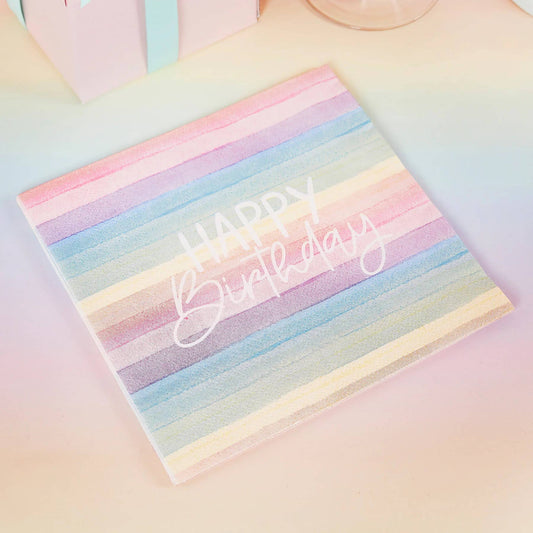Eco Rainbow 'Happy Birthday' Paper Napkins