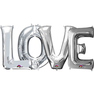 Large "LOVE" Letters Silver 34"