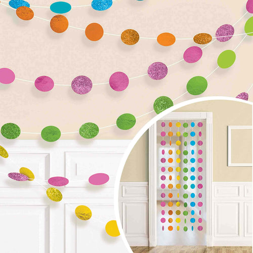 Pastel Colours Glitter Dot Garland