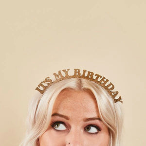 Gold "It's My Birthday" Glitter Headband