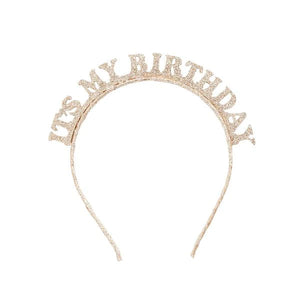 Gold "It's My Birthday" Glitter Headband