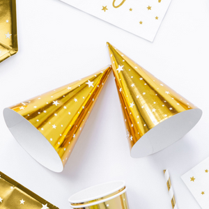 Gold Party Hats with Stars