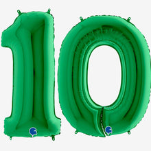 Green Inflated Foil Number Balloons