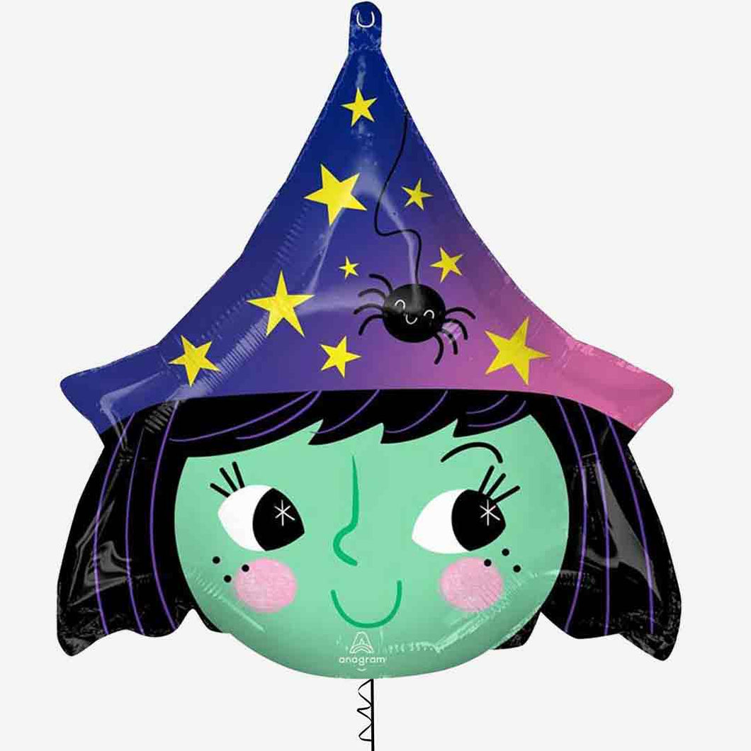Cute Halloween Witch Foil Balloon