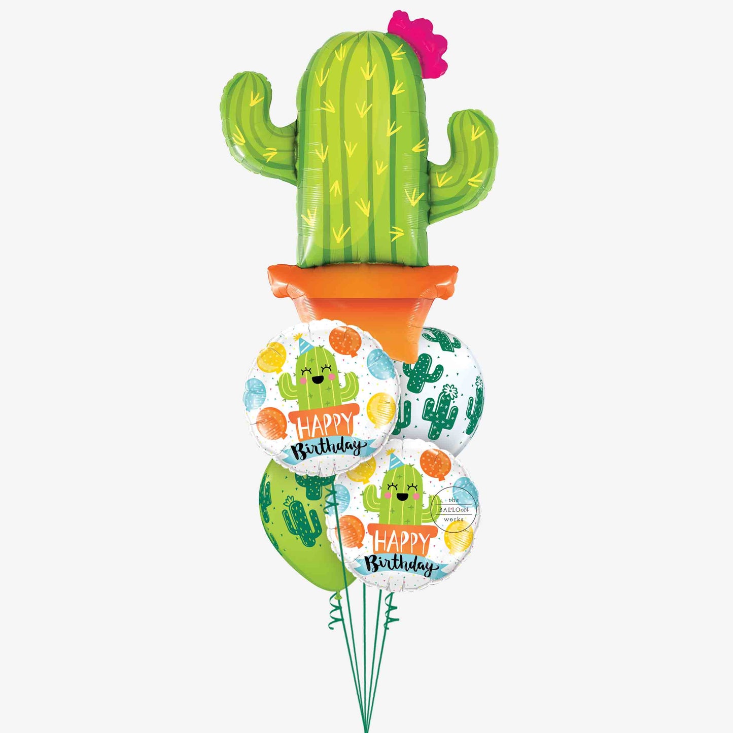 Happy Cactus Birthday Inflated Balloon Bouquet
