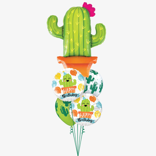 Happy Cactus Birthday Inflated Balloon Bouquet