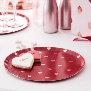 Rose Gold Valentines Heart Plates