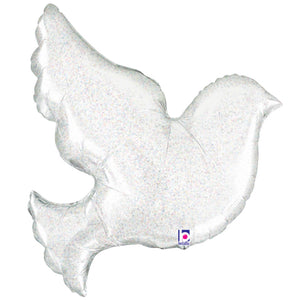 Pearl White Dove Inflated Foil Balloon
