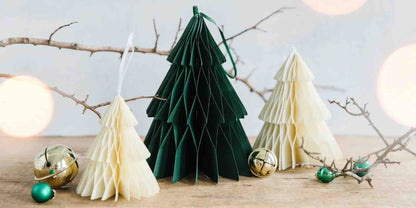 Botanical 3D Green and Cream Trees
