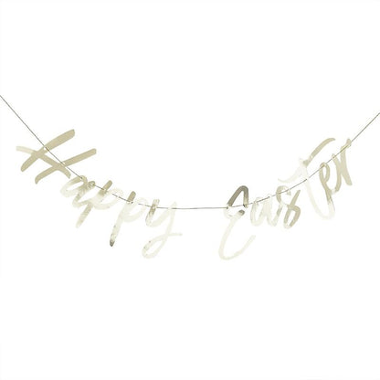 Gold Happy Easter Bunting Banner Decoration