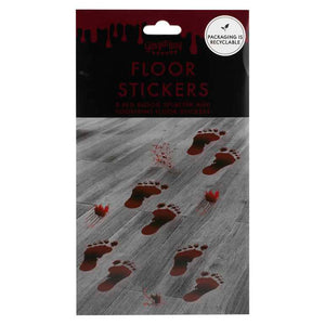 Red Blood Splatter & Footprint Halloween Floor Stickers