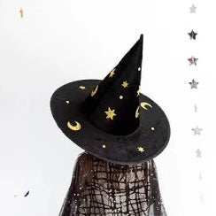 Stars and Moon Witch's Hat