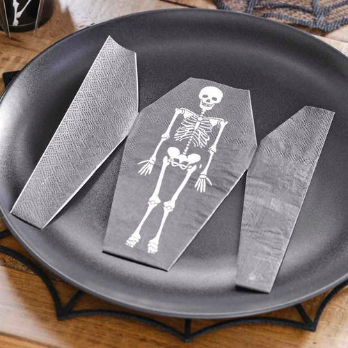 Pop Out Skeleton Coffin Paper Halloween Napkins