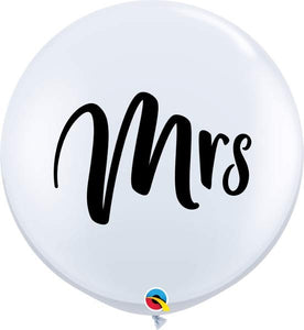 Giant Wedding Mrs. Inflated Latex Balloon