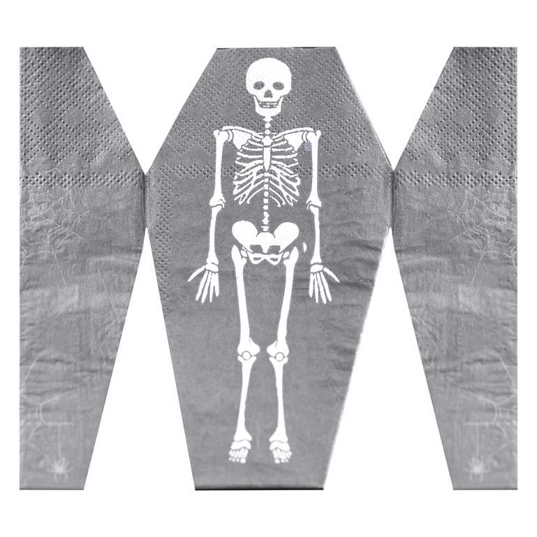 Pop Out Skeleton Coffin Paper Halloween Napkins