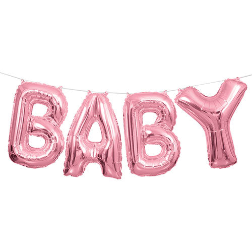 Pink Baby Air Fill Balloon Banner
