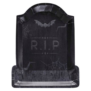 Embossed Tombstone Paper Halloween Plates