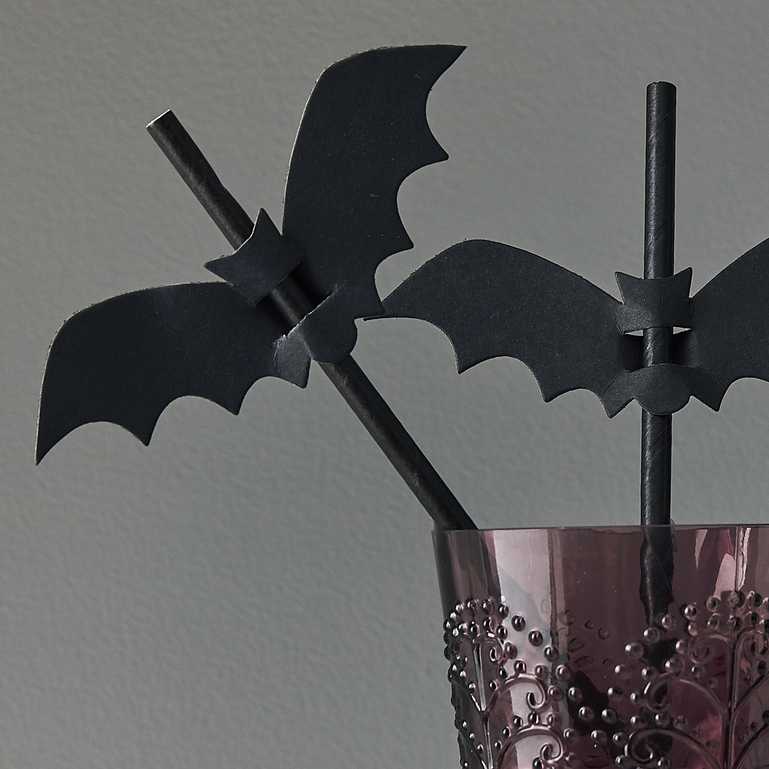 Bat Halloween Paper Straws