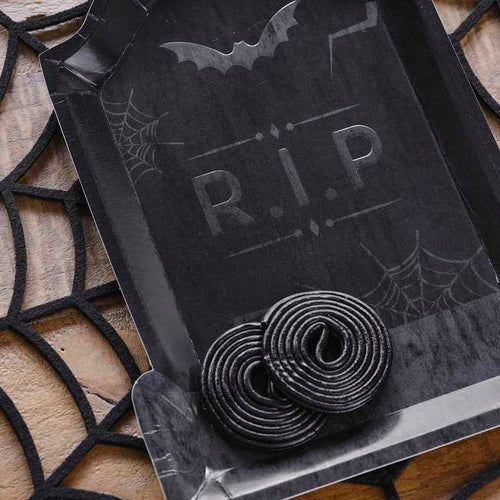 Embossed Tombstone Paper Halloween Plates