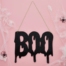 BOO Black Glitter Acrylic Sign