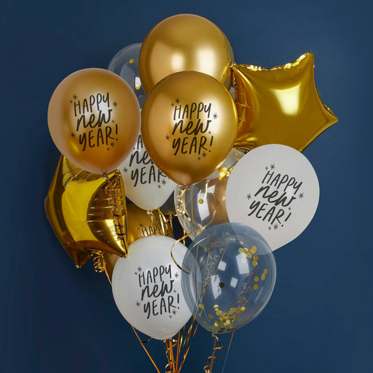 Happy New Year Inflated Balloon Bouquet