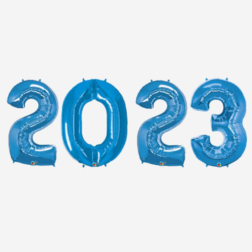 2023 BLUE Foil Balloons Inflated