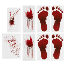 Red Blood Splatter & Footprint Halloween Floor Stickers