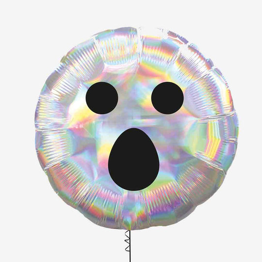 Iridescent Ghost Face Inflated Foil Balloon