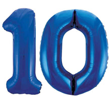 Large Blue Inflated Foil Number Balloons 34"