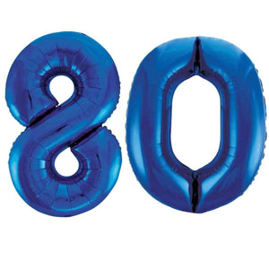 Large Blue Foil Number Balloons 34"