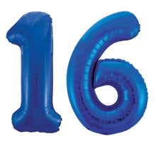 Large Blue Inflated Foil Number Balloons 34"