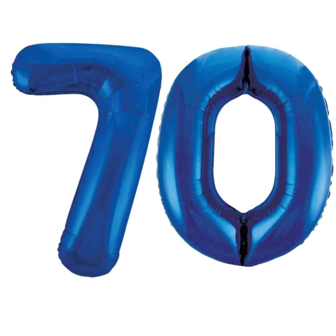 Large Blue Inflated Foil Number Balloons 34"