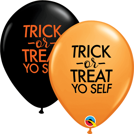 Latex Trick or Treat Yo Self Inflated Halloween Balloon