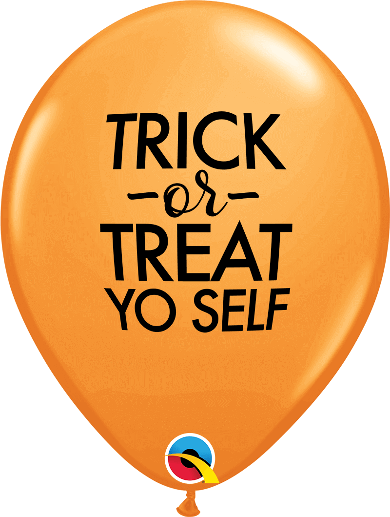 Latex Trick or Treat Yo Self Inflated Halloween Balloon