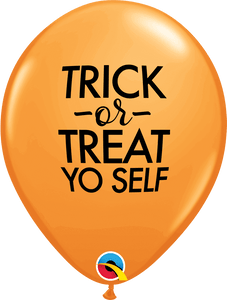 Latex Trick or Treat Yo Self Inflated Halloween Balloon